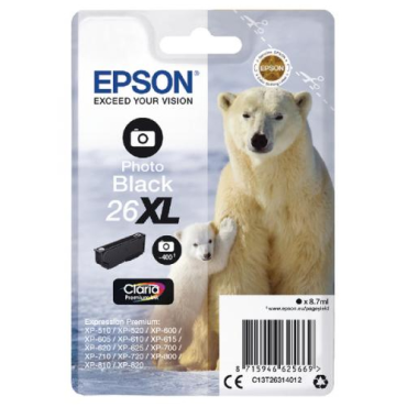 EPSON 26XL ink cartridge photo black high capacity 8.7ml 400 photos | Epson