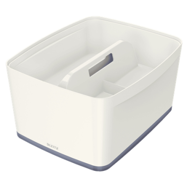 LEITZ MyBox L säilytyslokerikko kahvalla valkoinen/harmaa