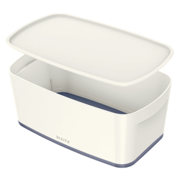 LEITZ MyBox S säilytyslaatikko kannella valkoinen/harmaa