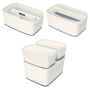 LEITZ MyBox S säilytyslaatikko kannella valkoinen/harmaa | Laatikot ja tarvikkeet