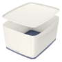 LEITZ MyBox L säilytyslaatikko kannella valkoinen/harmaa | Laatikot ja tarvikkeet