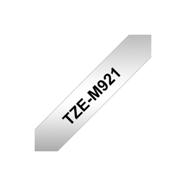 Brother TZeM921 hopea pohja / musta teksti,Matta Metalli, Laminoitu (9mm x 8m) | Brother TZe-tarrat