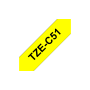 Brother TZe-C51 neon Keltainen/musta teksti, Laminoitu Tarranauha (24mm x 5m) | Brother TZe-tarrat