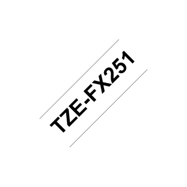 Brother TZe-FX251 valkoinen pohja/musta teksti, taipuisa Laminoitu Tarranauha (24mm x 8m) | Brother TZe-tarrat