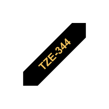 Brother TZe-344 musta pohja/kultainen teksti, Laminoitu Tarranauha (18mm x 8m) | Brother TZe-tarrat