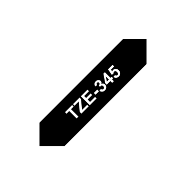 Brother TZe-345 musta pohja/valkoinen teksti, Laminoitu Tarranauha (18mm x 8m) | Brother TZe-tarrat