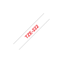 Brother TZe-222 valkoinen pohja/punainen teksti, Laminoitu Tarranauha (9mm x 8m) | Brother TZe-tarrat