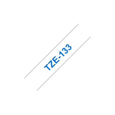 Brother TZe-133 kirkas pohja/sininen teksti, Laminoitu Tarranauha (12mm x 8m)