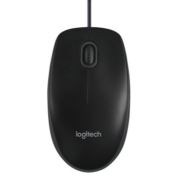 Logitech B100 optinen hiiri, 3 painiketta, langallinen, USB, Musta OEM