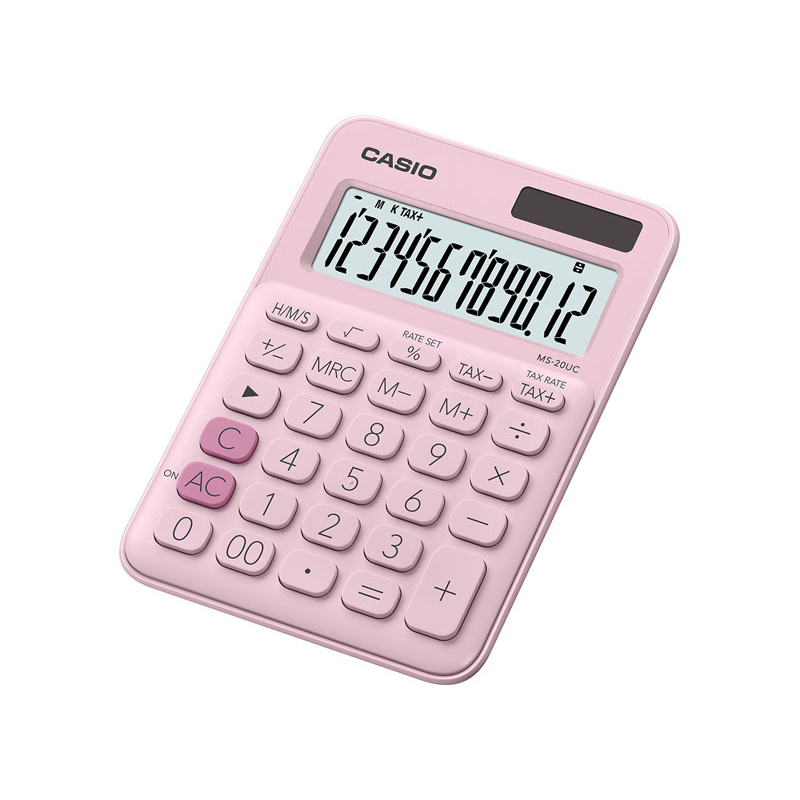 CASIO MS-20UC-PK pöytälaskin 12-numeroinen pinkki - Hämeen  Konttoritekniikka Oy