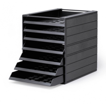 DURABLE Idealbox Basic vetolaatikosto 7-osainen musta kierrätysmateriaalia | Pöydälle