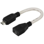 USB 2.0 adapteri Micro B-tyyppi uros - Mini B-tyyppi naaras, 10cm, harmaa/musta | USB