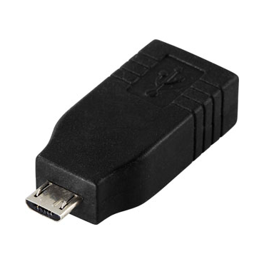 USB-sovitin Tyyppi A-naaras - Tyyppi Micro B uros, musta