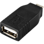 USB-sovitin Tyyppi A-naaras - Tyyppi Micro B uros, musta | Adapterit / Adapterikaapelit