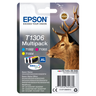 Epson T1306 multipack XL cyan, magenta, yellow SX525WD/BX305F/BX625FWD