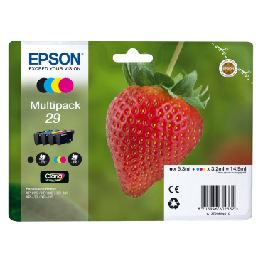 EPSON 29 Multipack Fraise Encre Claria Home Black Cyan Magenta Yellow | Epson