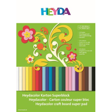 Heyda Color kartonkivihko 24x34cm värilajitelma 24 kpl 220g värikartonkia