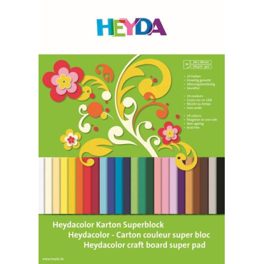 Heyda Color kartonkivihko 24x34cm värilajitelma 24kpl 220g värikartonkia | Suurkuvapaperit