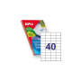 APLI tulostustarra 40-jak 52,5x29,7mm valkoinen 100ark/pkt | Tarrat