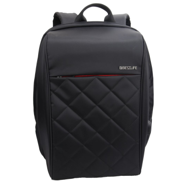 BESTLIFE TravelSafe Radek 15.6″ kannettavan reppu USB musta ruutukuvio | Reput