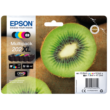 EPSON Multipack 5-farbig 202XL Kiwi Clara Premium Ink
