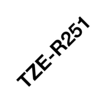 Brother TZe-R251 Satiininauha, valkoinen nauha/musta teksti (24mm x 4 m) | Brother TZe-tarrat