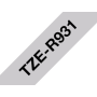 Brother TZe-R931 Satiininauha, hopeanvärinen nauha/musta teksti (12mm x 4m) | Brother TZe-tarrat