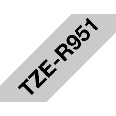 Brother TZe-R951 Satiininauha, hopeanvärinen nauha/musta teksti (24 mm x 4m) | Brother TZe-tarrat