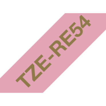 Brother TZe-RE54 Satiininauha, pinkki nauha/kullanvärinen teksti (24mm x 4m) | Brother TZe-tarrat