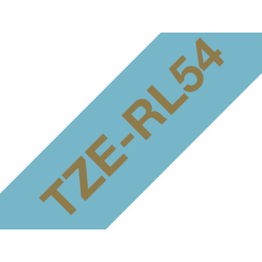 Brother TZe-RL54 Satiininauha, vaaleansininen nauha/kullanvärinen teksti (24mm x 4m) | Brother TZe-tarrat