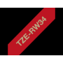 Brother Tze-RW34 Tekstiilinauha viininpunainen pohja/kullanvärinen teksti (12mm  x 4m) | Brother TZe-tarrat