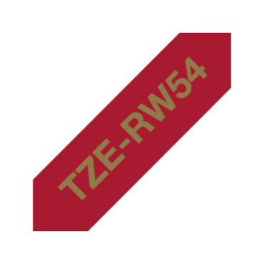 Brother TZe-RW54 Satiininauha, viininpunainen nauha/kullanvärinen teksti (24mm x 4m) | Brother TZe-tarrat