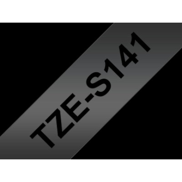 Brother TZe-S141 kirkas pohja/musta teksti, Supervahva Laminoitu tarranauha (18mm x 8m) | Brother TZe-tarrat