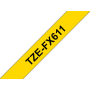 Brother TZe-FX611 keltainen pohja/musta teksti, taipuisa Laminoitu Tarranauha (6mm x 8m) | Brother TZe-tarrat