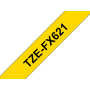 Brother TZe-FX621 keltainen pohja/musta teksti, taipuisa Laminoitu Tarranauha (9mm x 8m) | Brother TZe-tarrat