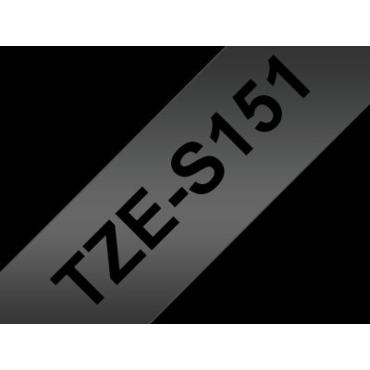 Brother TZe-S151 kirkas pohja/musta teksti, Supervahva Laminoitu Tarranauha (24mm x 8m) | Brother TZe-tarrat