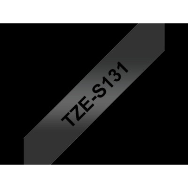 Brother TZe-S131 kirkas pohja/musta teksti, Supervahva Laminoitu tarranauha (12mm x 8m) | Brother TZe-tarrat