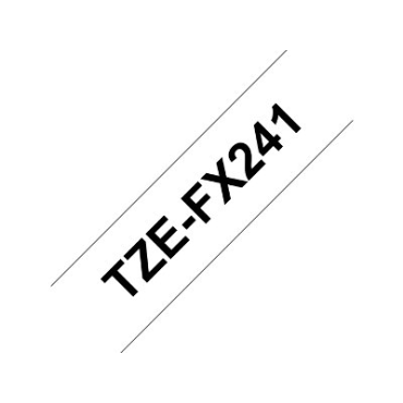 Brother TZe-FX241 valkoinen pohja/musta teksti, taipuisa Laminoitu Tarranauha (18mm x 8m) | Brother TZe-tarrat