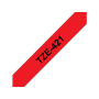 Brother TZe-421 punainen pohja/musta teksti Laminoitu Tarranauha (9mm x 8m) | Brother TZe-tarrat