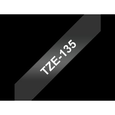 Brother TZe-135 kirkas pohja/valkoinen teksti, Laminoitu Tarranauha (12mm x 8m)