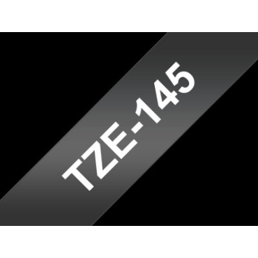 Brother TZe-145 18mmx8m kirkas pohja/valkoinen teksti, Laminoitu Tarranauha (18mm x 8m) | Brother TZe-tarrat