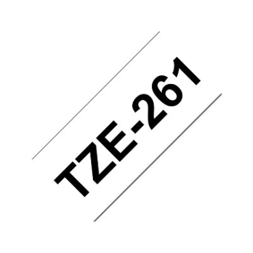 Brother TZe-261 valkoinen pohja/musta teksti, Laminoitu Tarranauha (36mm x 8m)