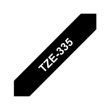 Brother TZe-335 musta pohja/valkoinen teksti, Laminoitu Tarranauha (12mm x 8m) | Brother TZe-tarrat