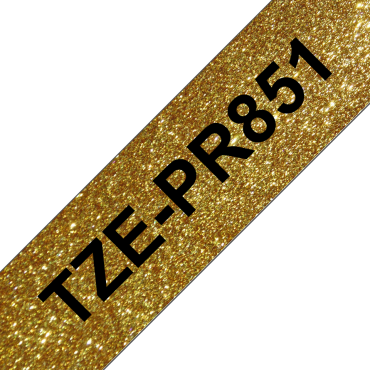 Brother TZe-PR851 kimaltava kullanvärinen pohja/musta teksti, Laminoitu Tarranauha (24mm x 8m) | Brother TZe-tarrat