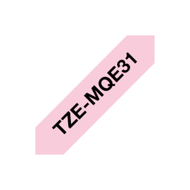 Brother TZe-MQE31 Tarranauha vaaleanpunainen pohja/musta teksti (12mm  x 4m) | Brother TZe-tarrat