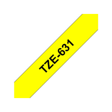 Brother TZe-631 keltainen pohja/musta teksti, Laminoitu Tarranauha (12mm x 8m) | Brother TZe-tarrat