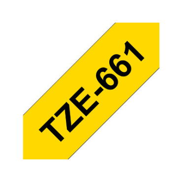 Brother TZe-661 keltainen pohja/musta teksti, Laminoitu Tarranauha (36mm x 8m)