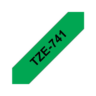 Brother TZe-741 vihreä pohja/musta teksti, Laminoitu Tarranauha (18mm x 8m)