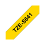 Brother TZe-S641 keltainen pohja/musta teksti, Supervahva Laminoitu Tarranauha (18mm x 8m) | Brother TZe-tarrat