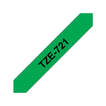 Brother TZe-721 vihreä pohja/musta teksti, Laminoitu Tarranauha (9mm x 8m) | Brother TZe-tarrat